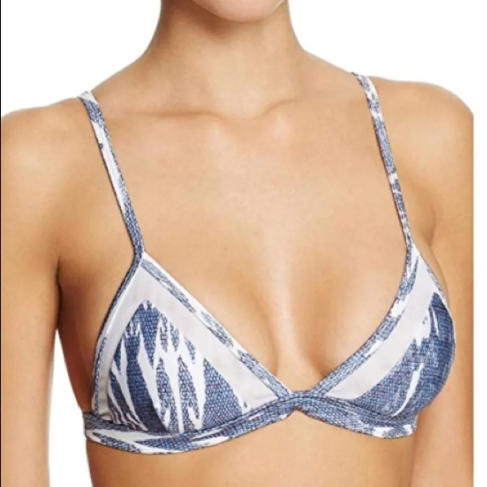 SUBOO Blue Print & Mesh Bikini Top | 4